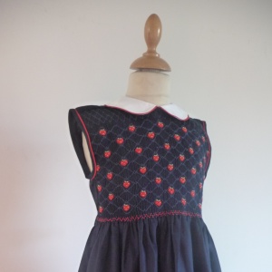 Dark blue dress with buttons on the back
